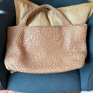 Falor Leather Woven Tote Bag